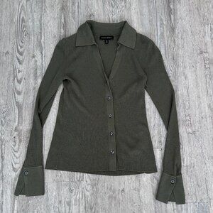 Banana Republic Army Green button up knit long sleeve - Size XS